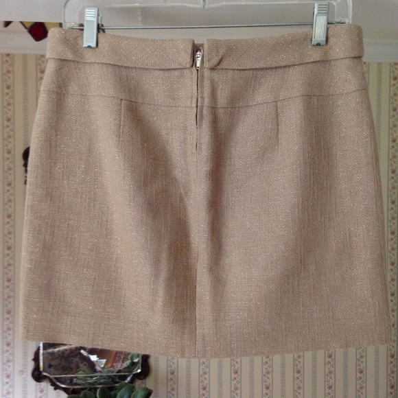 J.Crew Mini Skirt Tan Gold Shimmer Roll Waist 2 - Picture 3 of 7